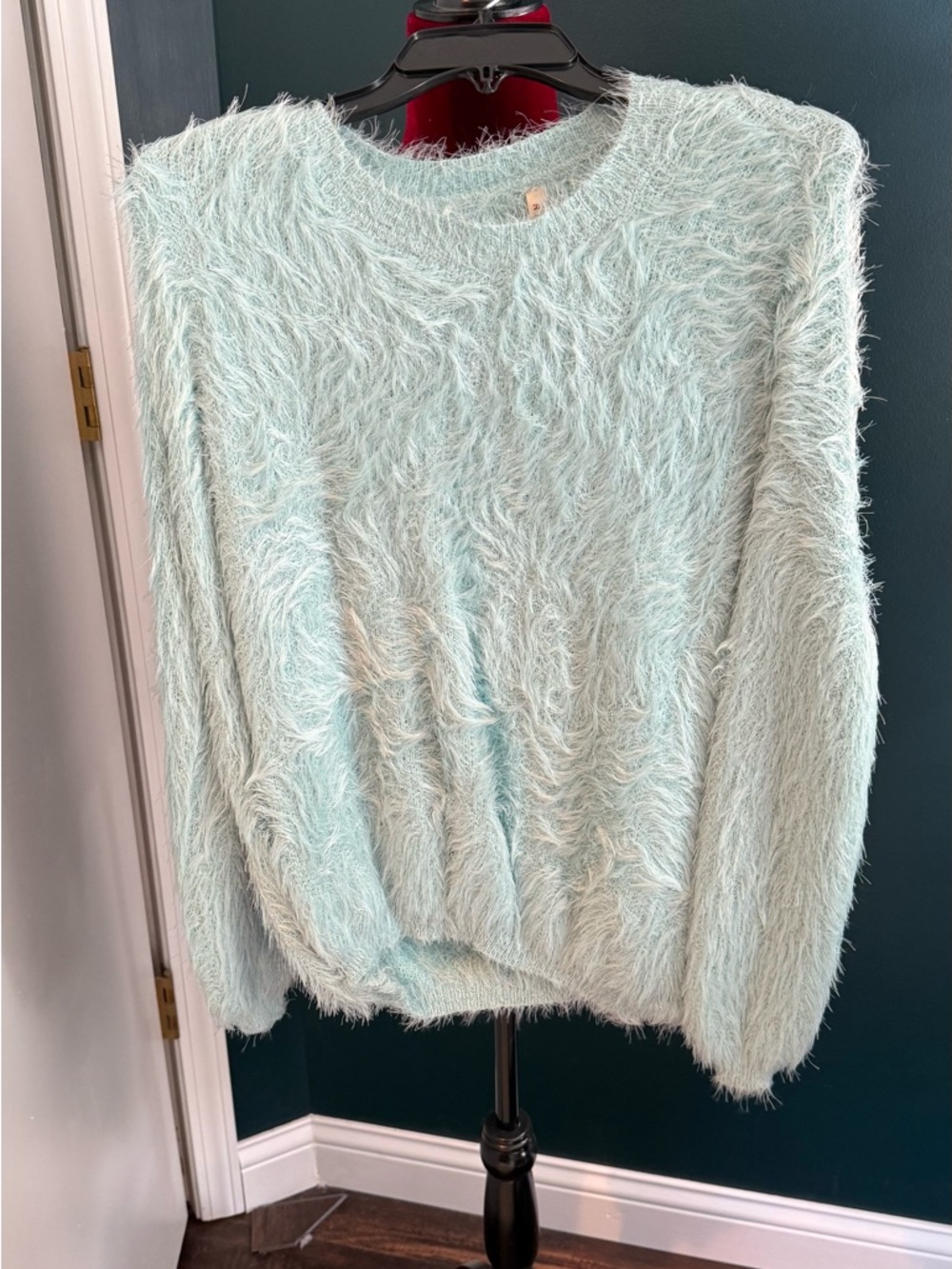 RAGA Light Mint Fuzzy Crew Neck Sweater